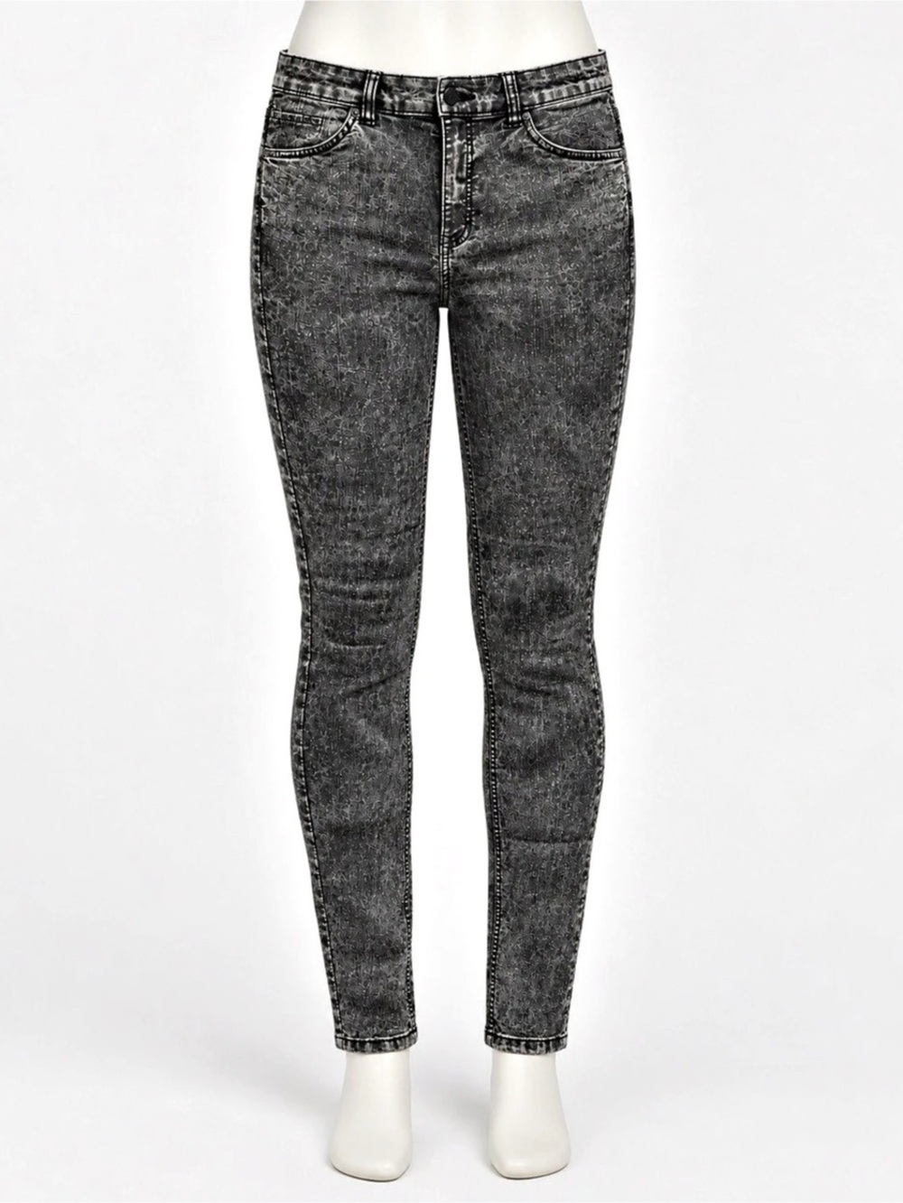 H&M Divided Black Acid Wash Skinny Jeans Size 10